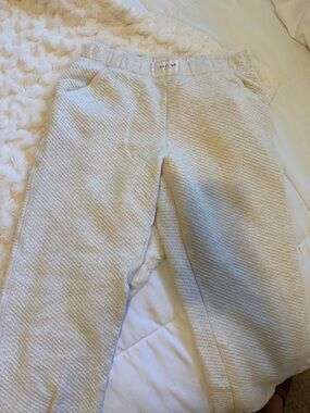 aerie Cream Textured Track Pants